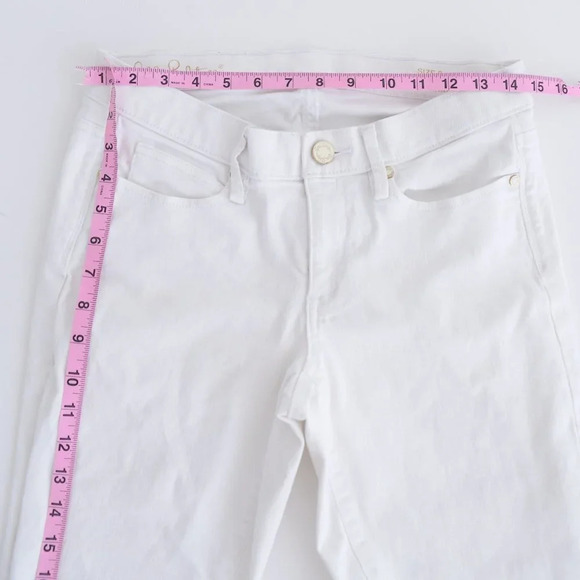 Lilly Pulitzer  South Ocean White Skinny Denim Jeans Size 8 - Picture 3 of 13